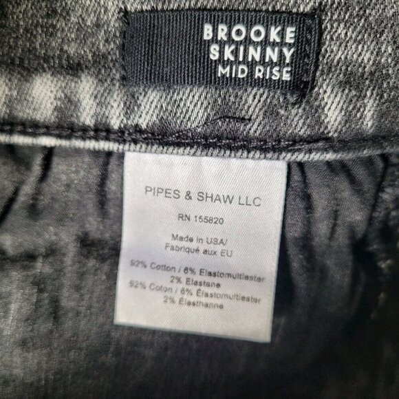 Veronica Beard Brooke Mid Rise Skinny Jeans Size 28 Black Acid Wash Stretchy Euc - Picture 5 of 10